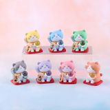  Mô Hình Mèo May Mắn Maneki Neko Cầm Ngọc Trang Trí Tiểu Cảnh, Bàn Làm Việc, Làm Quà Tặng 