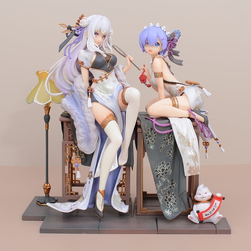  Mô Hình Anime Nữ Rem & Emilia Trang Phục Sườn Xám Gợi Cảm - Mô Hình Re:Zero 