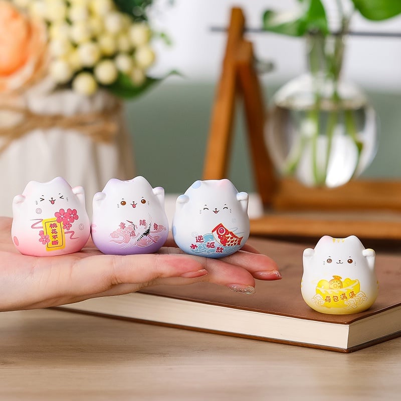  Mèo Thần Tài Mini May Mắn, Dễ Thương, Dùng Để Trang Trí Tiểu Cảnh 