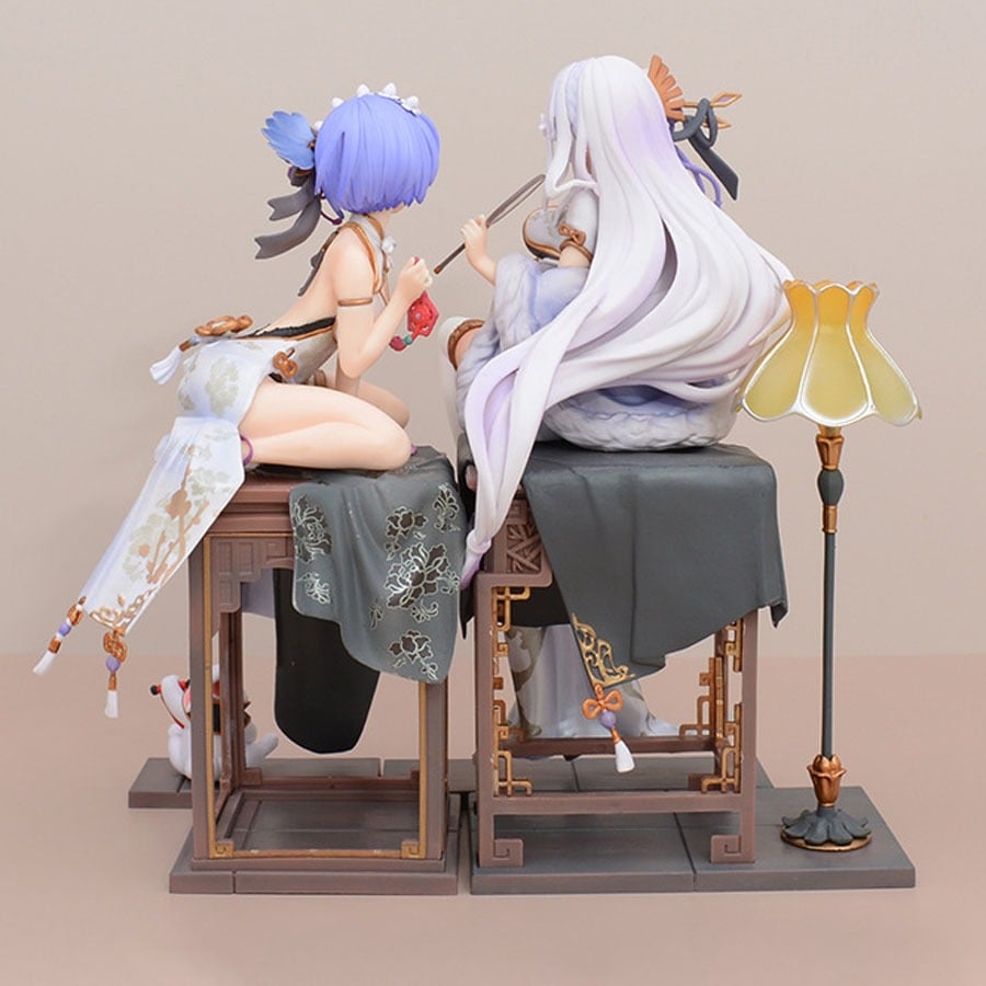  Mô Hình Anime Nữ Rem & Emilia Trang Phục Sườn Xám Gợi Cảm - Mô Hình Re:Zero 