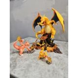  Mô Hình Pokemon Bộ 3 Rồng Lửa Charmander, Charmeleon & Charizard Evolution 