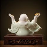  Tượng Phật Di Lặc Xanh Ngọc Ngồi Cười Gốm Tử Sa - Mang Lại Bình Yên, May Mắn 