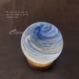  Đèn Ngủ Để Bàn Trang Trí Phòng Ngủ, Decor Bàn Làm Việc Hình Mặt Trăng, Đế Gỗ Sồi, Đèn LED Sạc USB 