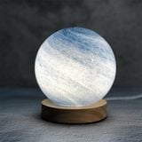  Đèn Ngủ Để Bàn Trang Trí Phòng Ngủ, Decor Bàn Làm Việc Hình Mặt Trăng, Đế Gỗ Sồi, Đèn LED Sạc USB 