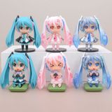  Set 6 Mô Hình Hatsune Miku Nghệ Sĩ Âm Nhạc Chibi - Mô Hình Anime Nữ Cute 