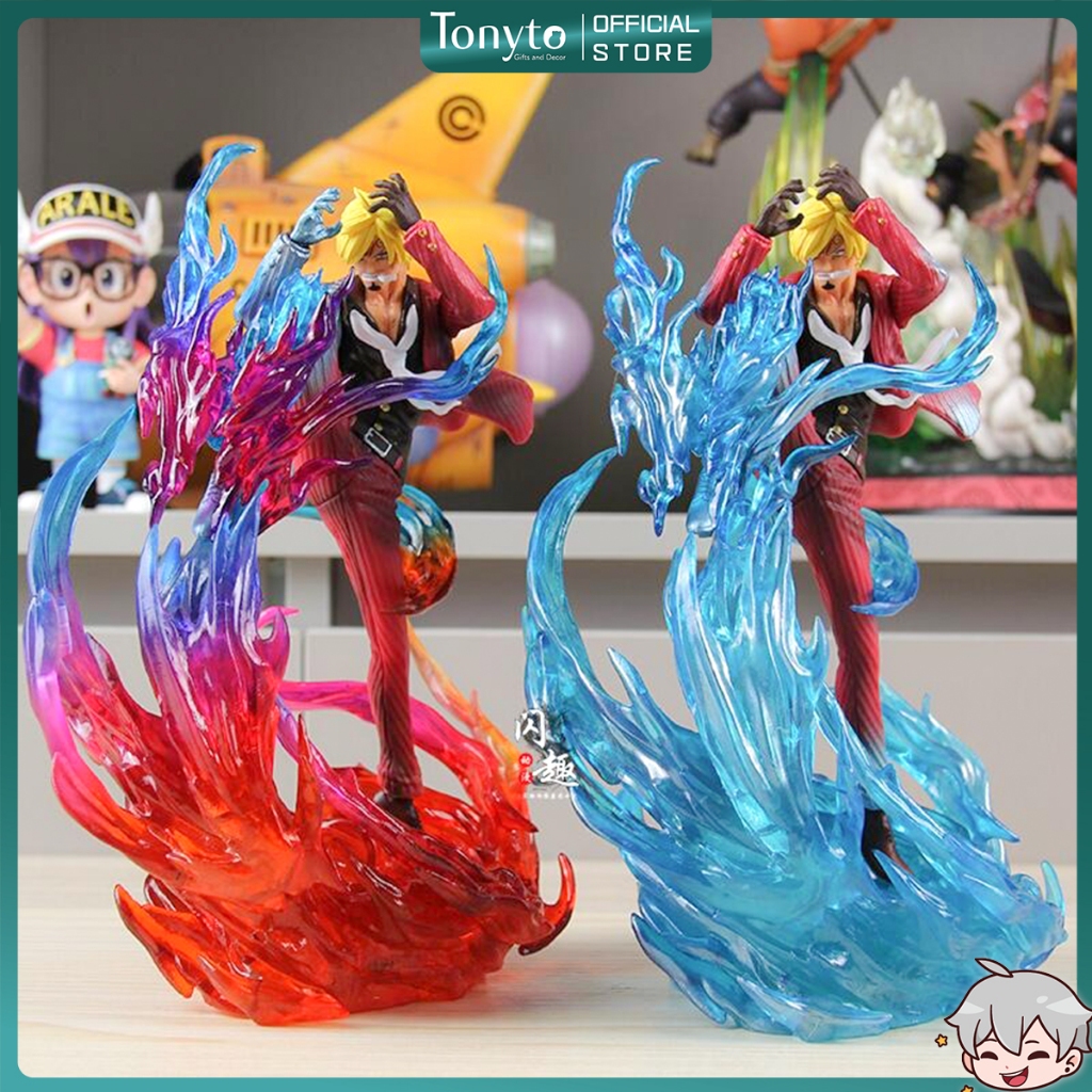  Mô Hình One Piece Sanji Cú Đá Lửa Đế Có Đèn Led 23cm 