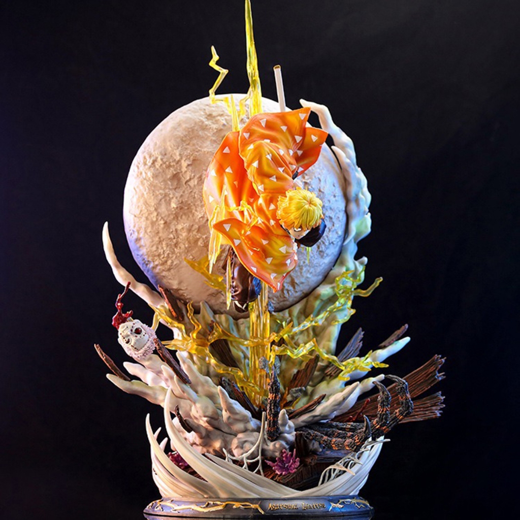  Mô Hình Demon Slayer Zenitsu 51cm Trạng Thái Chiến Đấu Có Led 