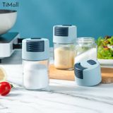  Hủ Đựnq Gia Vị, Hộp Đựng Gia Vị Thủy Tinh Cao Cấp, Nắp Bấm Tiện Lợi 