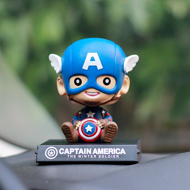  Mô Hình Captain America Chibi Lắc Đầu Siêu Dễ Thương Fullbox | Mô Hình Siêu Anh Hùng Avengers DC Marvels 