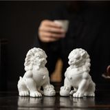  Tượng Sư Tử Bằng Gốm Sứ - Decor Phong Thủy An Yên 