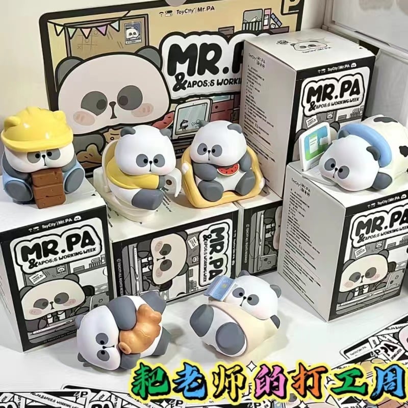  Set 6 Mô Hình Gấu Trúc Panda Cute - Blindbox ToyCity MR.PA Working Week 