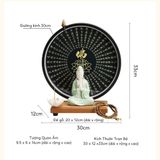 Tượng Quan Âm Bồ Tát Ngồi Thiền An Nhiên Kèm Kệ Đèn Led Bát Nhã Tâm Kinh 