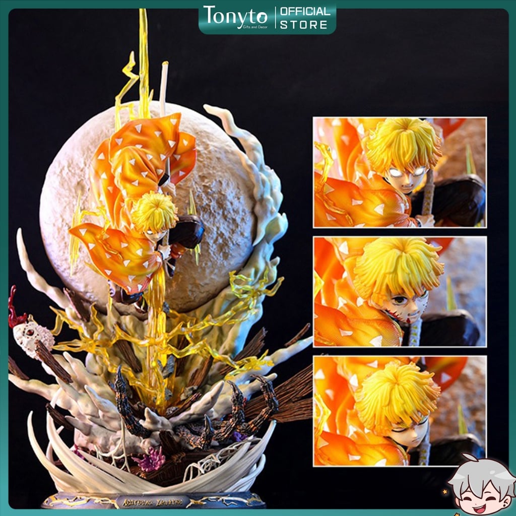  Mô Hình Demon Slayer Zenitsu 51cm Trạng Thái Chiến Đấu Có Led 