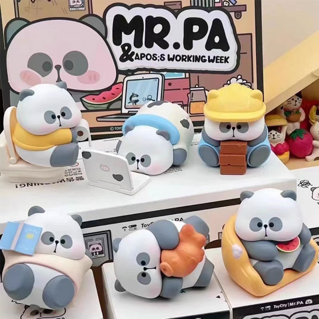  Set 6 Mô Hình Gấu Trúc Panda Cute - Blindbox ToyCity MR.PA Working Week 