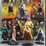  Mô Hình 7 Nhân Vật Kimetsu No Yaiba Thanh Gươm Diệt Quỷ Kèm Đế Tròn - Tanjirou, Nezuko, Zenitsu, Inosuke, Giyuu, Shinobu 
