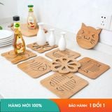  Miếng Lót Nồi Cách Nhiệt Bằng Gỗ, Thiết Kế Dễ Thương 