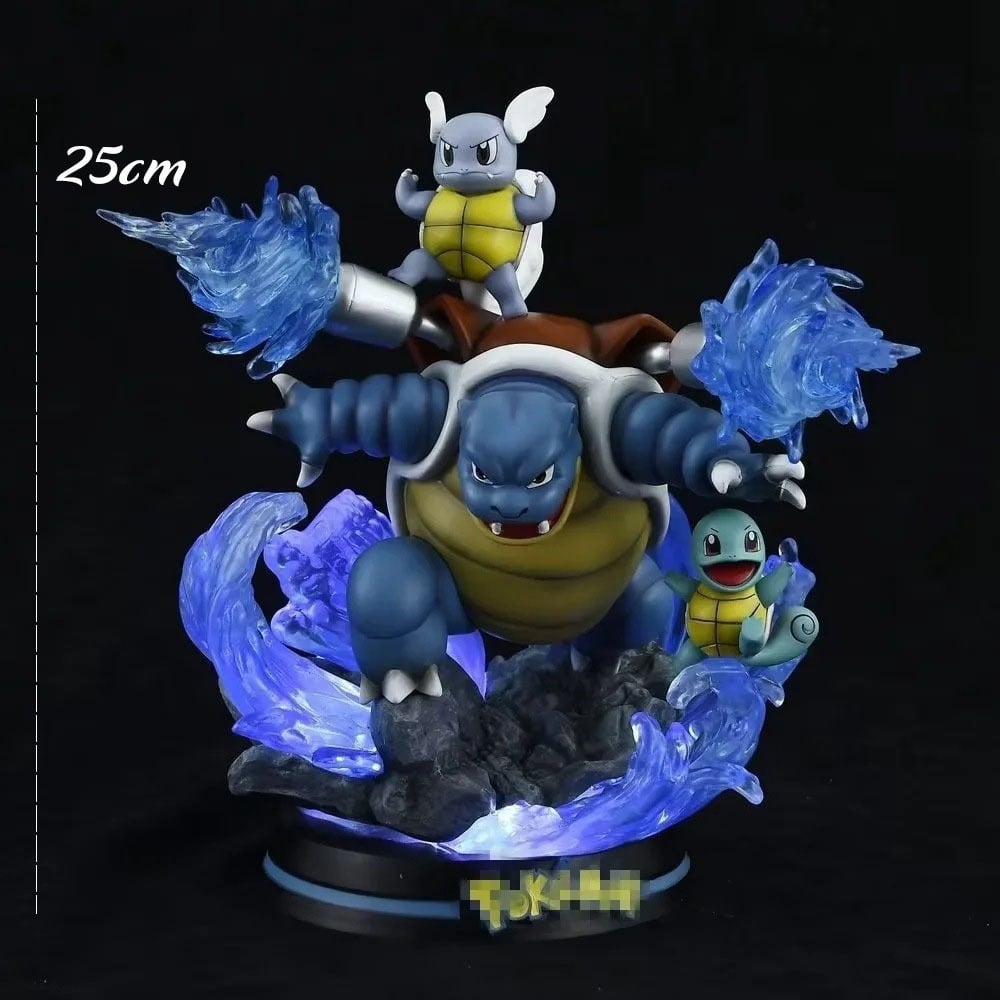  [ĐẾ LED] Mô Hình Rùa Jenny Tiến Hóa Các Cấp Cao 25cm Fullbox | Mô Hình Pokemon 