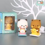  Mô Hình Gấu Trú Dudu và Bubu Trang Trí Bàn Làm Việc, Taplo, Quà Tặng 