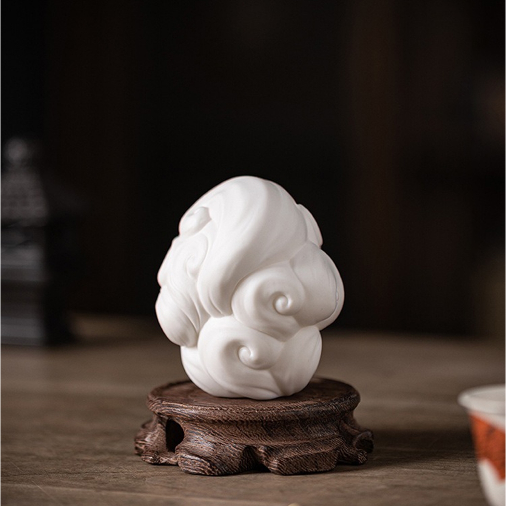  Tượng Cửu Vĩ Hồ Gốm Sứ Màu Trắng Mang Lại May Mắn, Sức Khỏe, Tình Duyên 