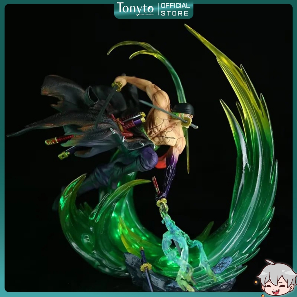  Mô Hình One Piece Zoro Hiệu Ứng Enma Có LED Cao 24cm 