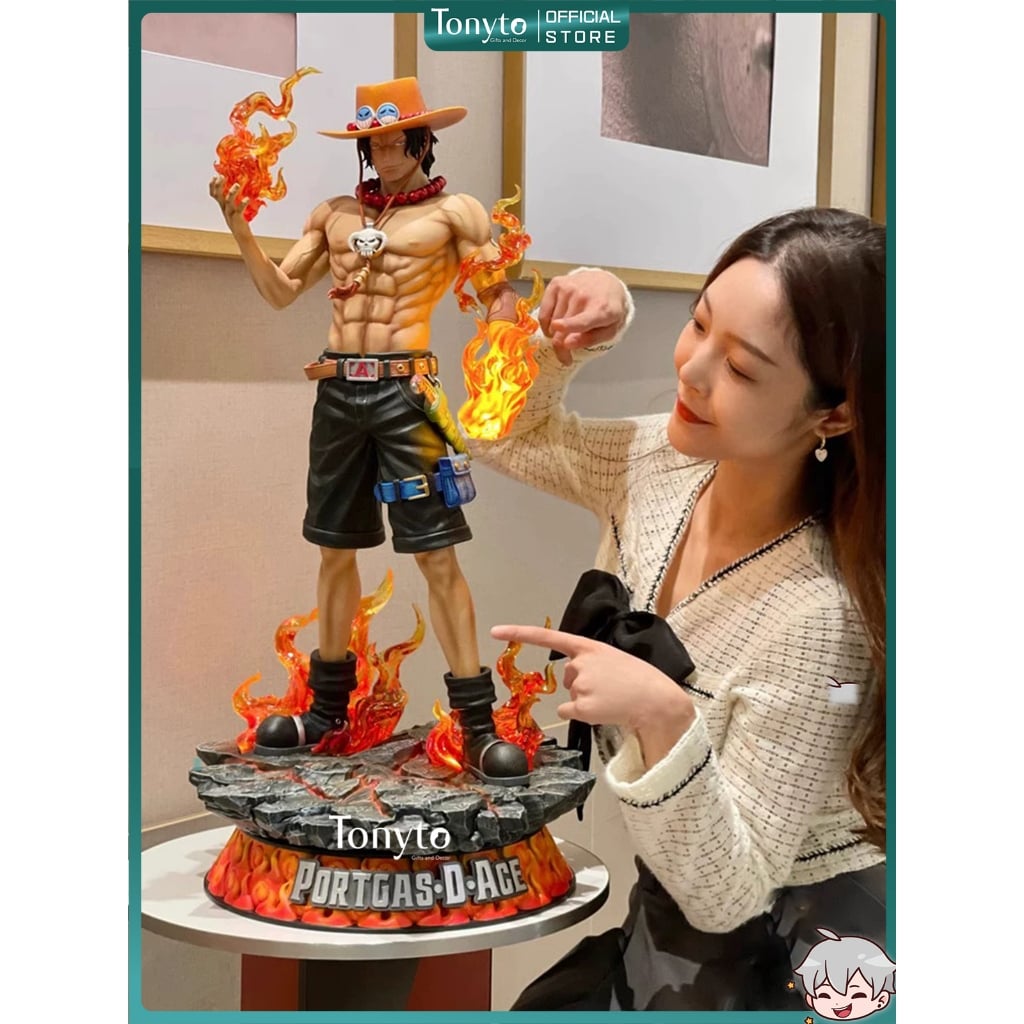  Mô Hình One Piece Portgas D. Ace Hỏa Quyền 70cm Cầm Ngọn Lửa Trên Tay Có LED 
