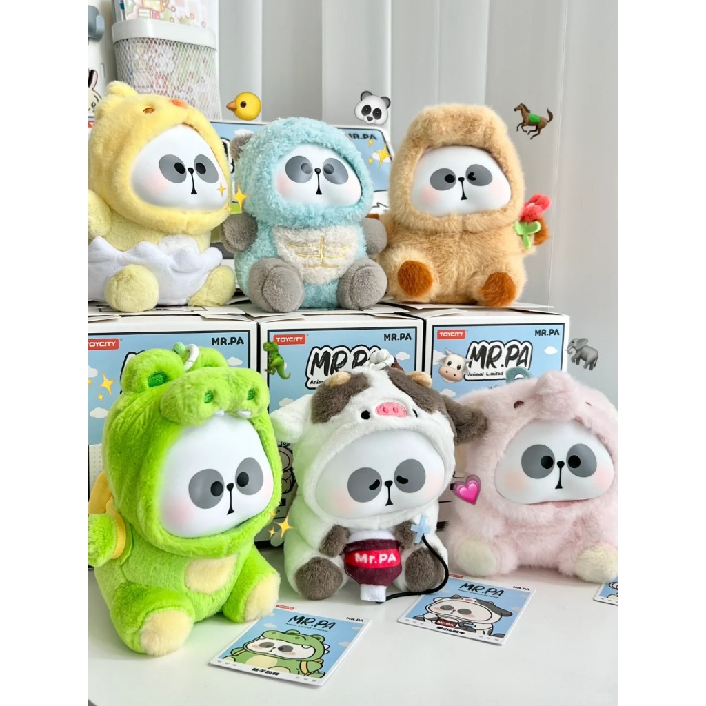  Blindbox MR. PA Animal ToyCity - Móc Khóa Gấu Bông Panda Cute 