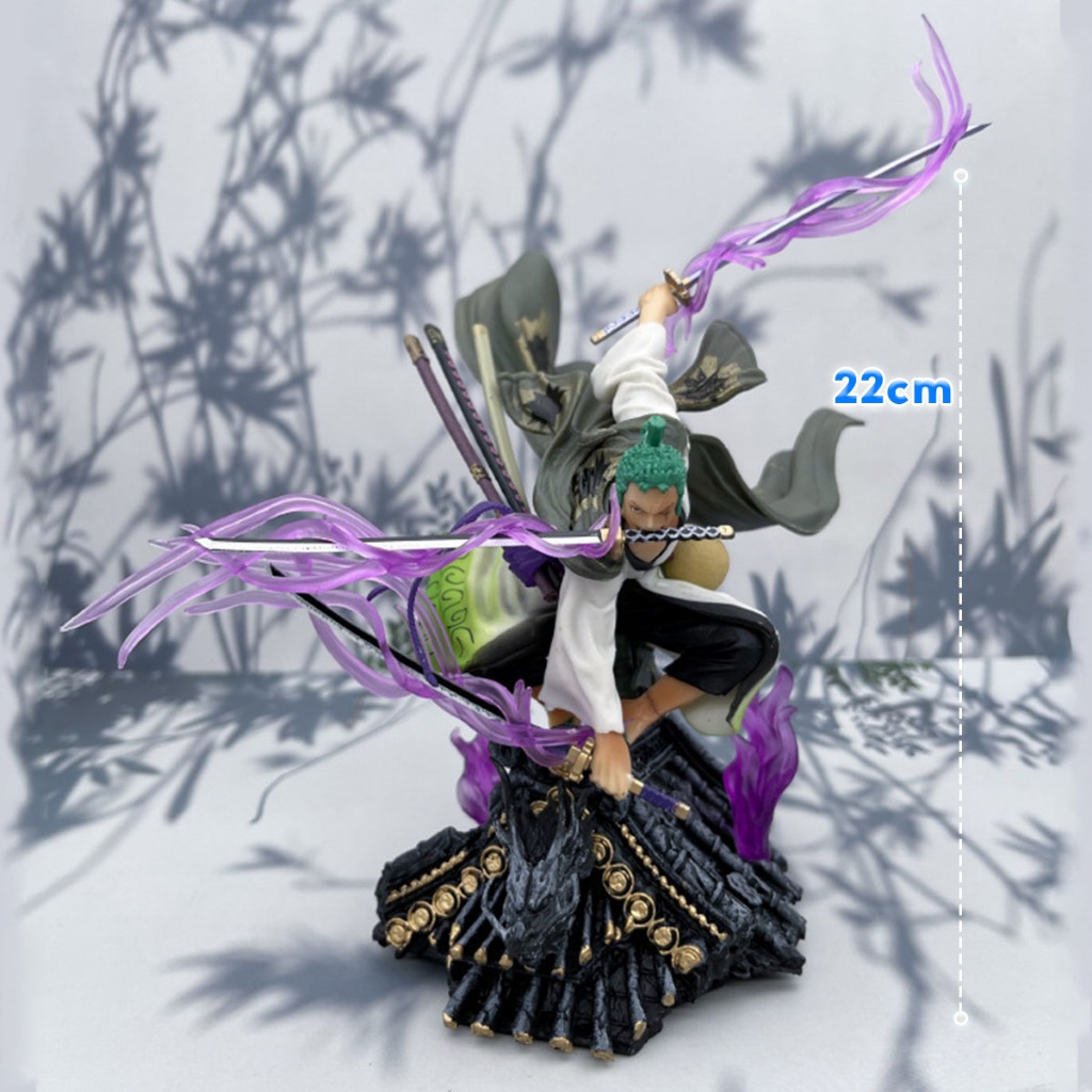  Mô Hình Roronoa Zoro Tam Kiếm Ngồi Trên Mái Nhà Cao 22cm - Mô Hình One Piece FullBox 