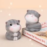  Mô Hình Mèo Xám Cute Dùng Trang Trí Tiểu Cảnh, Decor Bàn Làm Việc, Decor Phòng Ngủ, Làm Quà Tặng 