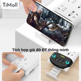  Ổ Cắm Điện Đa Năng Thông Minh 2500W, Chống Giật, 6 Lỗ Cắm Và 3 Cổng Sạc USB, Phích Cắm 2 Chấu 