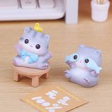  Set 4 Mèo Xám Mini Cute Làm Quà Sinh Nhật, Trang Trí 