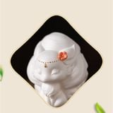  Tượng Cửu Vĩ Hồ Gốm Sứ Màu Trắng Mang Lại May Mắn, Sức Khỏe, Tình Duyên 