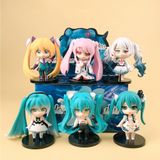  Set 6 Mô Hình Nhân Vật Miku Hatsune Chibi Đáng Yêu 