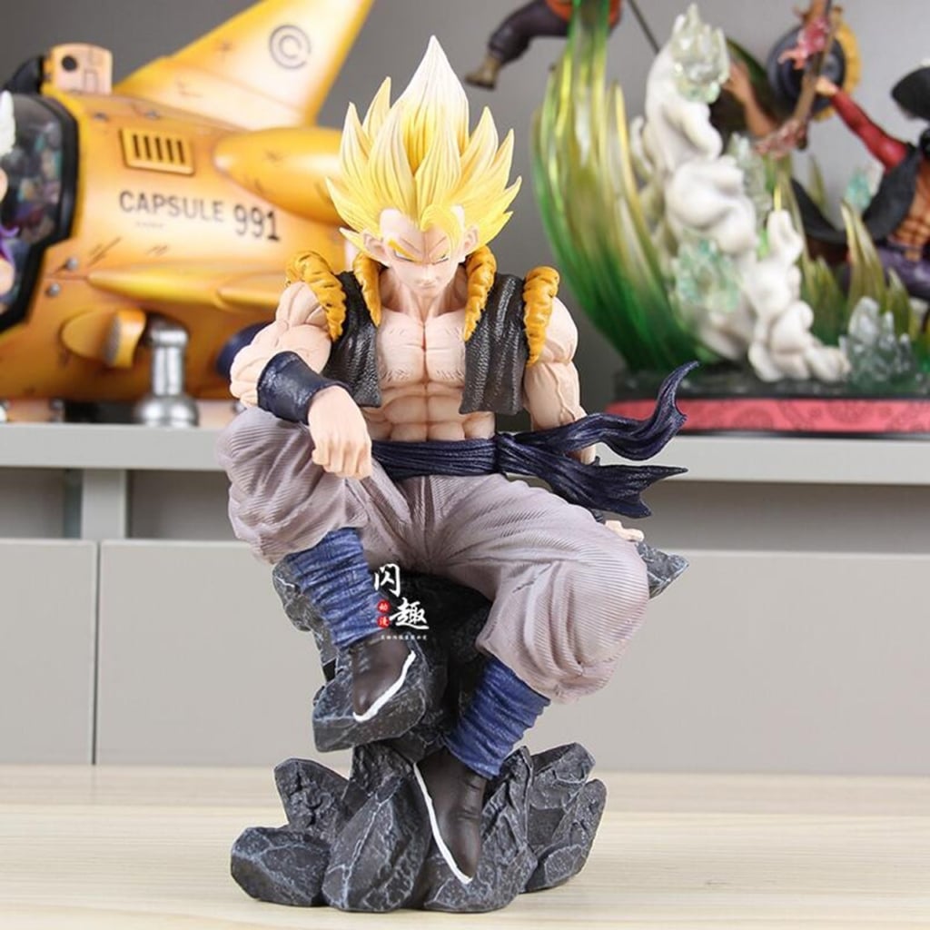  Mô Hình Dragon Ball Gogeta Ngồi Chống Tay Có 3 Đầu Thay Thế 