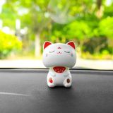  Mèo Thần Tài Lúc Lắc, Mèo May Mắn Maneki Neko Sử Dụng Năng Lượng Mặt Trời - Trang Trí Taplo Oto, Bàn Làm Việc, Quà Tặng 