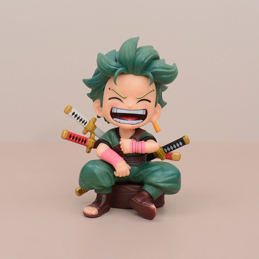  Mô Hình Luffy, Sanji, Zoro Chibi Ngồi Cười Đáng Yêu Fullbox - Mô Hình One Piece 