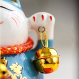  Mèo Thần Tài Maneki-Neko Mini Cầm Chuông Gió Để Bàn Làm Việc Mang Lại May Mắn, Tài Lộc 
