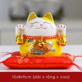  Mèo Thần Tài Maneki-Neko Mini Cầm Chuông Gió Để Bàn Làm Việc Mang Lại May Mắn, Tài Lộc 