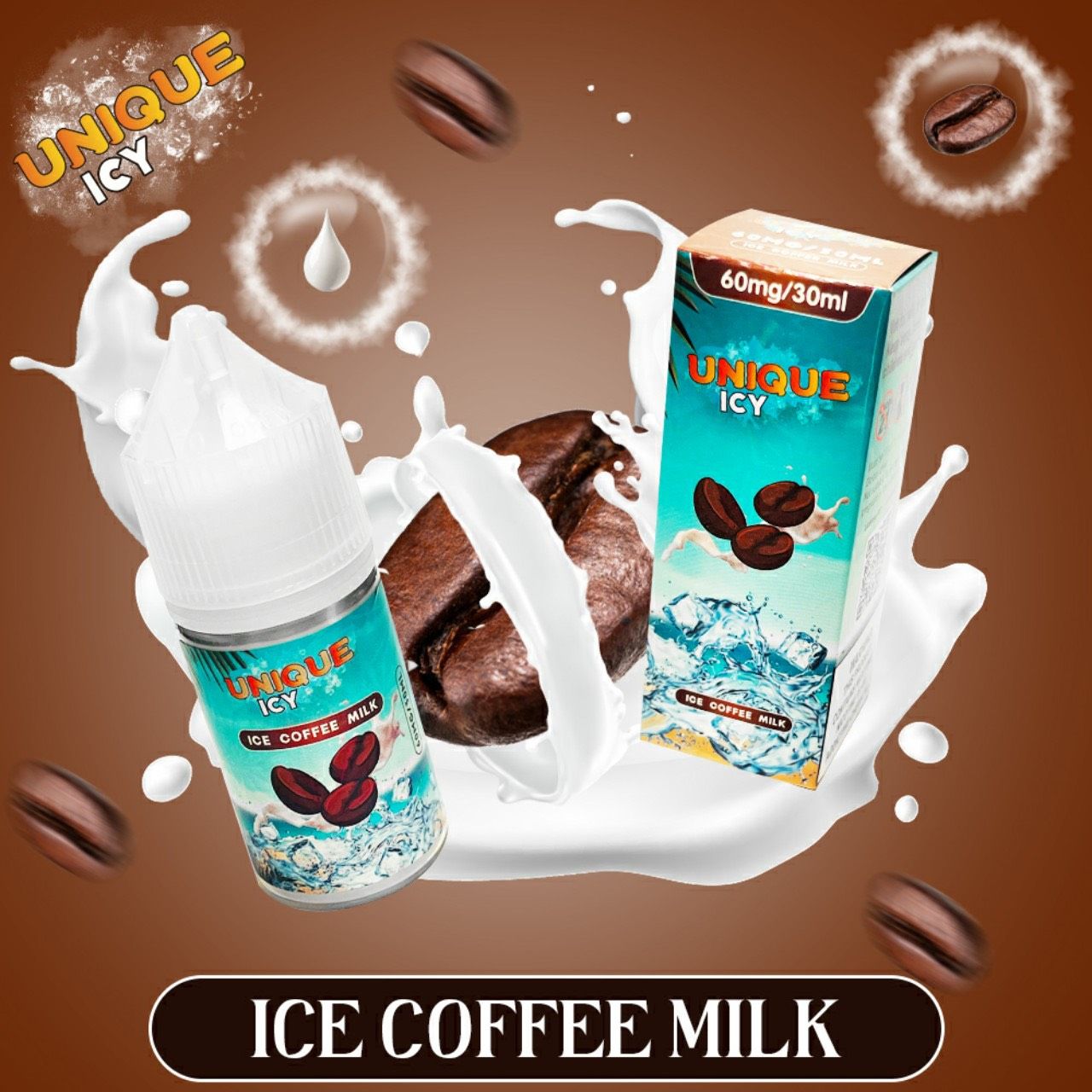  UNIQUE ICY Saltnic Ice Coffee Milk 30ml - Tinh Dầu Pod Vape Chính Hãng 