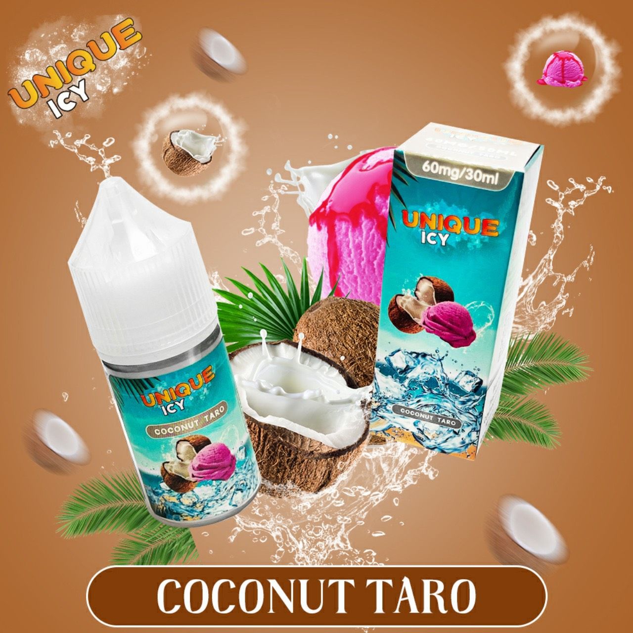  UNIQUE ICY Saltnic Coconut Taro 30ml - Tinh Dầu Pod Vape Chính Hãng 