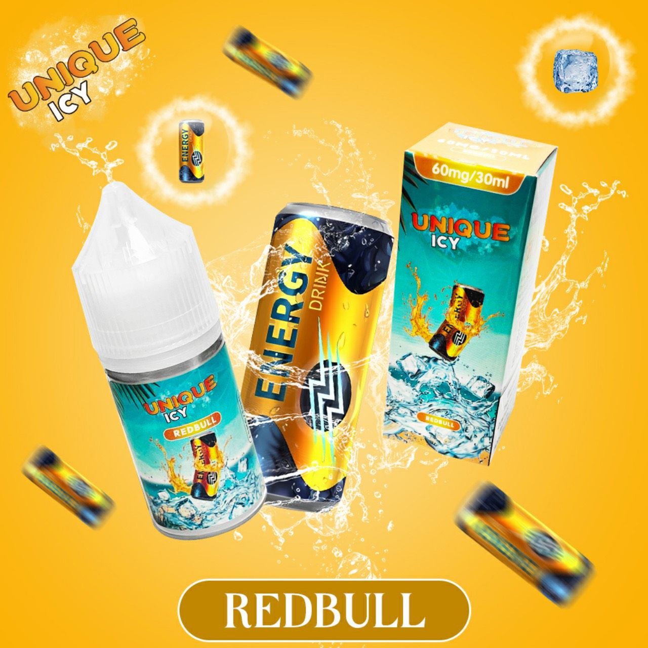  UNIQUE ICY Saltnic Redbull 30ml - Tinh Dầu Pod Vape Chính Hãng 