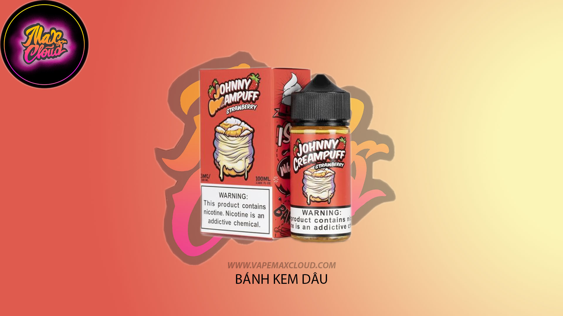  Johnny Creampuff Freebase Bánh Kem Dâu 100ml - Tinh Dầu Pod Vape Chính Hãng 