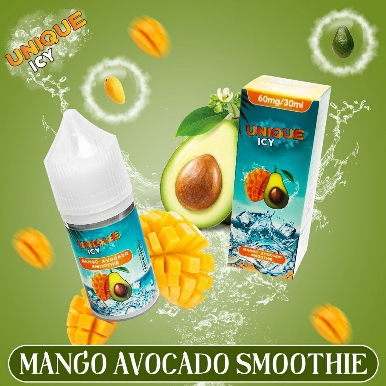  UNIQUE ICY Saltnic Mango Avocado Smoothie 30ml - Tinh Dầu Pod Vape Chính Hãng 