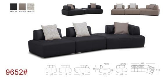  SOFA | Bộ Ghế Sofa bọc da Bò hiệu Kuka Home 9652 