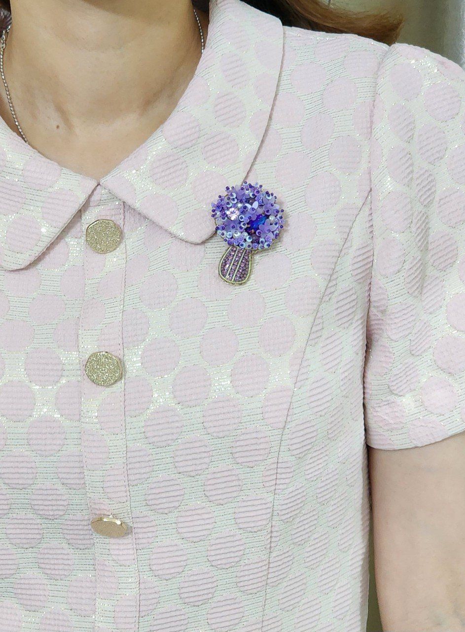  Cài áo chùm hoa đính kết tự thiết kế cao cấp SOLMI 73/ Jewellery Handmade Brooch " A bunch of Flower" 