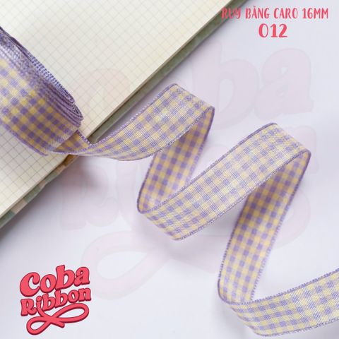  5 mét - Ruy băng hoạ tiết Caro cao cấp cỡ dây 16mm(1.6cm) chất dày dặn, loại 2 mặt 