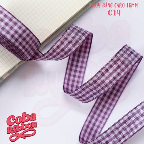  5 mét - Ruy băng hoạ tiết Caro cao cấp cỡ dây 16mm(1.6cm) chất dày dặn, loại 2 mặt 