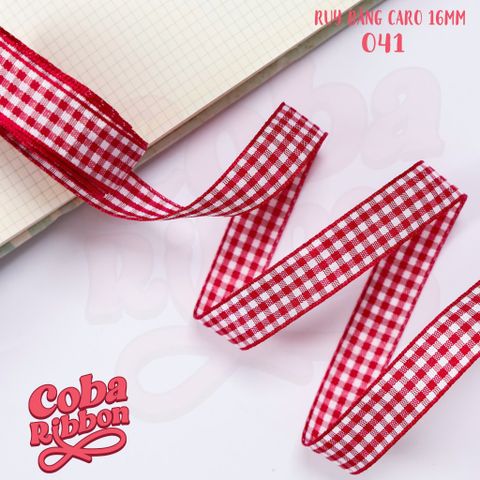  5 mét - Ruy băng hoạ tiết Caro cao cấp cỡ dây 16mm(1.6cm) chất dày dặn, loại 2 mặt 