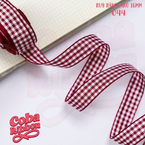  5 mét - Ruy băng hoạ tiết Caro cao cấp cỡ dây 16mm(1.6cm) chất dày dặn, loại 2 mặt 