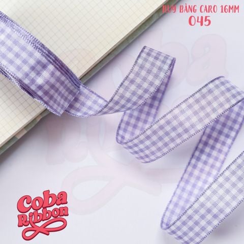  5 mét - Ruy băng hoạ tiết Caro cao cấp cỡ dây 16mm(1.6cm) chất dày dặn, loại 2 mặt 