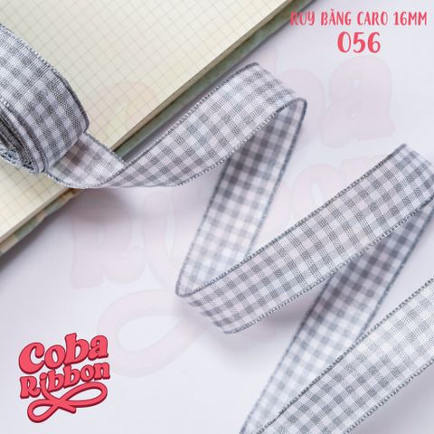  5 mét - Ruy băng hoạ tiết Caro cao cấp cỡ dây 16mm(1.6cm) chất dày dặn, loại 2 mặt 